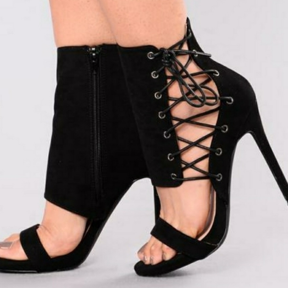 Black Lace Up Heels